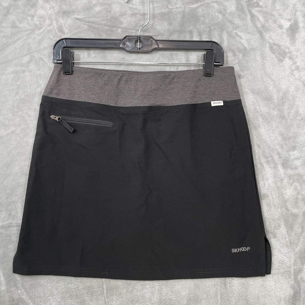 Skhoop Gray Black Stretch  Skort Size M Stretch Tennis‎ Active Pull-On